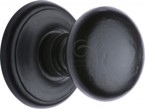 Click Here To Enlarge This Photo Of FB901 M&period;Marcus Black Iron Rustic Round Centre Door Knob 3"