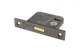 Atlantic - ALKDEAD3LK25DS 3 Lever Key Mortice Deadlock &lbrack;CE&rsqb; 2&period;5" - Distressed Silver