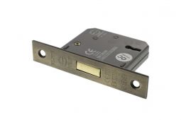Atlantic - ALKDEAD3LK25MAB 3 Lever Key Mortice Deadlock &lbrack;CE&rsqb; 2&period;5" - Matt Antique Brass