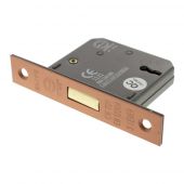 Atlantic - ALKDEAD3LK25USC 3 Lever Key Mortice Deadlock &lbrack;CE&rsqb; 2&period;5" - Urban Satin Copper