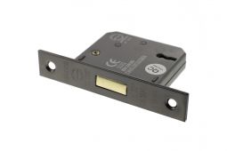 Atlantic - ALKDEAD3LK3BN 3 Lever Key Mortice Deadlock &lbrack;CE&rsqb; 3" - Black Nickel