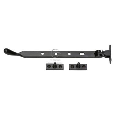 Click Here To Enlarge This Photo Of FB992 8 M&period;Marcus Black Iron Rustic Casement Window Stay 8"