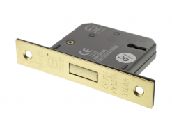 Atlantic - ALKDEAD3LK3SB 3 Lever Key Mortice Deadlock &lbrack;CE&rsqb; 3" - Satin Brass