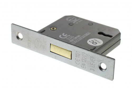 Click Here To Enlarge This Photo Of Atlantic - ALKDEAD3LK3SC 3 Lever Key Mortice Deadlock &lbrack;CE&rsqb; 3" - Satin Chrome
