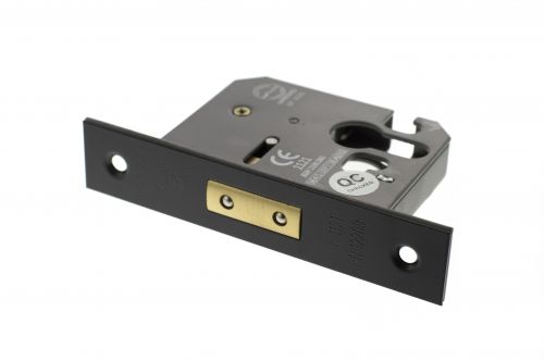 Click Here To Enlarge This Photo Of Atlantic - ALKDEADE25MB Euro Profile Mortice Deadlock &lbrack;CE&rsqb; 2&period;5" - Matt Black