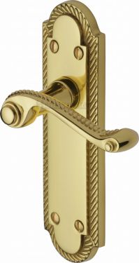Click Here To Enlarge This Photo Of G020-PB Heritage Brass Door Handle Lever Latch Gainsborough Design Polished Brass Finish