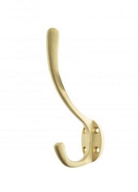 Click Here To Enlarge This Photo Of Atlantic - AHCHSB Traditional Hat & Coat Hook - Satin Brass