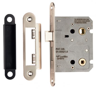 Click Here To Enlarge This Photo Of BAE5030SN&sol;R - Carlisle Brass Eurospec Easi-T Bathroom Lock 3" Residential &lpar;Radius&rpar; Satin Nickel