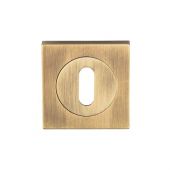 SZM003SQAB - Carlisle Brass Serozzetta Square Standard Key Escutcheon &lpar;Concealed Fix&rpar; Antique Brass