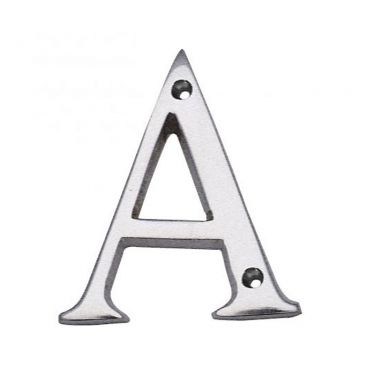 Click Here To Enlarge This Photo Of NASC - Carlisle Brass Letter Face Fix &lpar;A&rpar; 53mm Satin Chrome