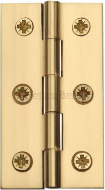 Click Here To Enlarge This Photo Of HG99-120-PB Heritage Brass Hinge Brass 2 &half;" x 1 &frac38;" Polished Brass Finish