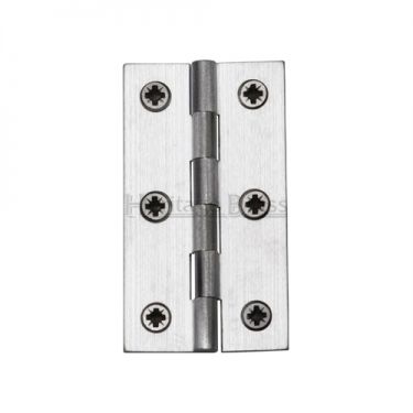 Click Here To Enlarge This Photo Of HG99-120-SC Heritage Brass Hinge Brass 2 &half;" x 1 &frac38;" Satin Chrome Finish