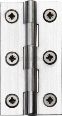Click Here To Enlarge This Photo Of HG99-125-SC Heritage Brass Hinge Brass 3" x 1 &frac58;" Satin Chrome Finish