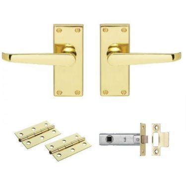 Click Here To Enlarge This Photo Of GK2002EB&sol;INTB - Carlisle Brass Contract Victorian Straight Latch Pack - Electro Brass