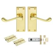 GK002EB&sol;INTB - Carlisle Brass Contract Victorian Scroll Latch Pack - Electro Brass