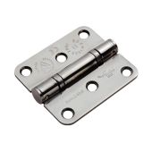 HIN13225&sol;11BSS&sol;R - Carlisle Brass Eurospec 76mm x 67mm x 2&period;5mm Grade 11 Ball Bearing Hinges &lpar;Radius&rpar; Polished Stainless Steel