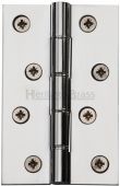 HG99-350-PC Heritage Brass Hinge Brass with Phosphor Washers 4" x 2 &frac58;" Polished Chrome Finish