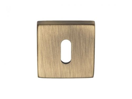 Click Here To Enlarge This Photo Of QE003AB - Carlisle Brass Manital Square Standard Key Escutcheon Antique Brass
