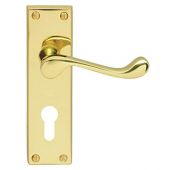 CBS54Y - Carlisle Brass Victorian Scroll Lever Lock Furniture&sol;Euro Profile &lpar;Contract Range&rpar; Polished Brass