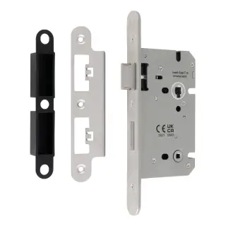 DLS7860WCSSS&sol;R - Carlisle Brass Eurospec Din Bathroom Lock 60mm &lpar;78mm c&sol;c&rpar; &lpar;Radius&rpar; Satin Stainless Steel