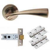 GK007SN&sol;INTB - Carlisle Brass 'Sintra' Lever on Rose Latch Pack - Satin Nickel