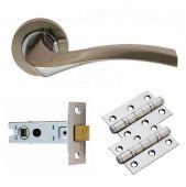 GK008SNCP&sol;INTB - Carlisle Brass Sines Lever on Rose Latch Pack - Satin Nickel&sol;Polished Chrome