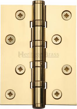 Click Here To Enlarge This Photo Of HG99-400-PB Heritage Brass Ball Bearing Hinge 4" x 3" Polished Brass Finish
