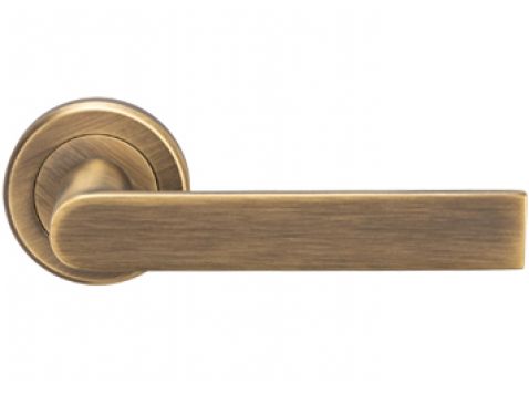 Click Here To Enlarge This Photo Of SZM210AB - Carlisle Brass Serozzetta 'Edge' Lever on Round Rose Antique Brass