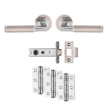 Click Here To Enlarge This Photo Of UDP006SNCP&sol;INTB - Carlisle Brass 'Belas' Ultimate Door Pack - Satin Nickel&sol;Polished Chrome