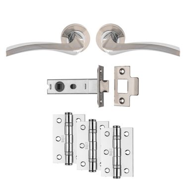 Click Here To Enlarge This Photo Of UDP008SNCP&sol;INTB - Carlisle Brass 'Sines' Ultimate Door Pack - Satin Nickel&sol;Polished Chrome