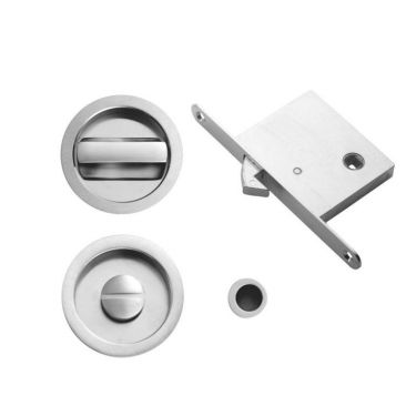 Click Here To Enlarge This Photo Of ART55BCP - Carlisle Brass Manital Sliding Door Lock Set &lpar;Round&rpar; with WC Turn&comma; Flush Pull & Mortice Lock Polished Chrome &lpar;suitable on 40-44mm thick doors&rpar;
