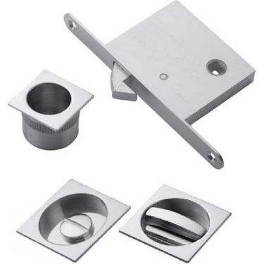 Click Here To Enlarge This Photo Of ART55BQCP - Carlisle Brass Manital Sliding Door Lock Set &lpar;Square&rpar; with WC Turn&comma; Flush Pull & Mortice Lock Polished Chrome &lpar;suitable on 40-44mm thick doors&rpar;