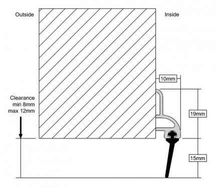 Click Here To Enlarge This Photo Of Stormguard Heavy Duty Rubber Door Seal 914mm Aluminium &lpar;03SR0210914A&rpar;