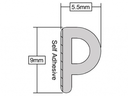 Click Here To Enlarge This Photo Of Stormguard EPDM P Section Weatherstrip Draught Seal 5m White &lpar;05SR034005MW&rpar;