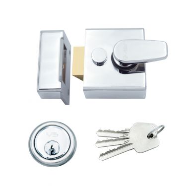 Click Here To Enlarge This Photo Of ZNL40CP - Zoo Hardware 40mm Narrow Nightlatch c&sol;w 5 Pin Cylinder - Polished Chrome