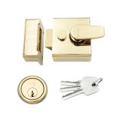 ZNL40EB - Zoo Hardware 40mm Narrow Nightlatch c&sol;w 5 Pin Cylinder - Electro Brass