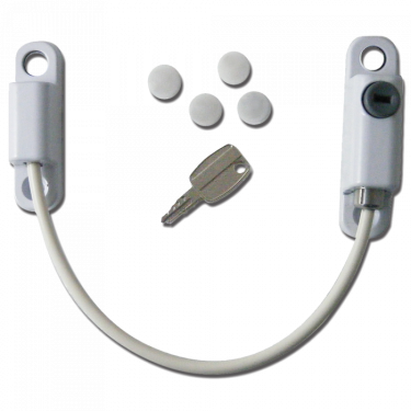 Click Here To Enlarge This Photo Of AS10001 - ASEC 150mm Locking Cable Window Restrictor White