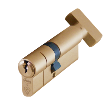 Click Here To Enlarge This Photo Of AS10021 - ASEC Kite British Standard 1 Star Kitemarked Euro Key & Turn Cylinder - 70mm 30&sol;T40 &lpar;25&sol;10&sol;T35&rpar; KD Polished Brass