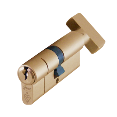 Click Here To Enlarge This Photo Of AS10161 - ASEC Kite British Standard 1 Star Kitemarked Euro Key & Turn Cylinder - 70mm 35&sol;T35 &lpar;30&sol;10&sol;T30&rpar; KD Satin Brass