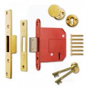 ERA Fortress 261-31 BS 5 Lever Deadlock 64mm Polished Brass Keyed to Differ