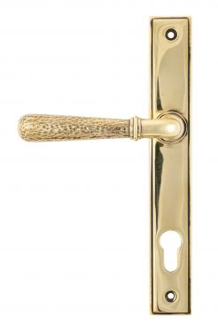Click Here To Enlarge This Photo Of 45498 From The Anvil Aged Brass Hammered Newbury Slimline Espag&period; Lock Set - 92mm centres - 212mm screw centres