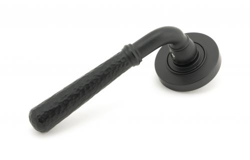 Click Here To Enlarge This Photo Of 45651 From The Anvil Matt Black Hammered Newbury Lever on Rose Set &lpar;Plain&rpar;