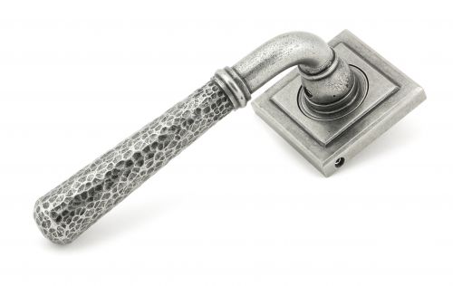 Click Here To Enlarge This Photo Of 45658 From The Anvil Pewter Hammered Newbury Lever on Rose Set &lpar;Square&rpar;