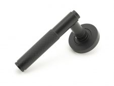 45675 From The Anvil Matt Black Brompton Lever on Rose Set &lpar;Plain&rpar;