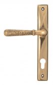 45774 From The Anvil Polished Bronze Hammered Newbury Slimline Espag&period; Lock Set - 92mm centres - 212mm screw centres