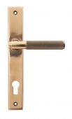 45776 From The Anvil Polished Bronze Brompton Slimline Espag&period; Lock Set - 92mm centres - 212mm screw centres