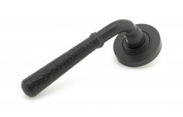 49985 From The Anvil Matt Black Hammered Newbury Lever on Rose Set &lpar;Plain&rpar; - Unsprung