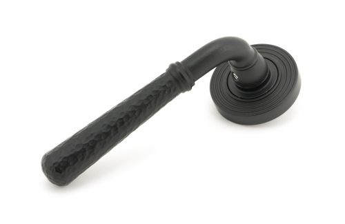 Click Here To Enlarge This Photo Of 49987 From The Anvil Matt Black Hammered Newbury Lever on Rose Set &lpar;Beehive&rpar; - Unsprung