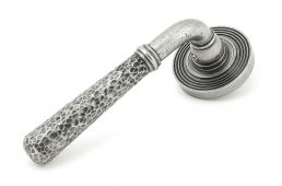 49991 From The Anvil Pewter Hammered Newbury Lever on Rose Set &lpar;Beehive&rpar; - Unsprung
