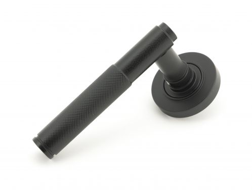 Click Here To Enlarge This Photo Of 50009 From The Anvil Matt Black Brompton Lever on Rose Set &lpar;Plain&rpar; - Unsprung